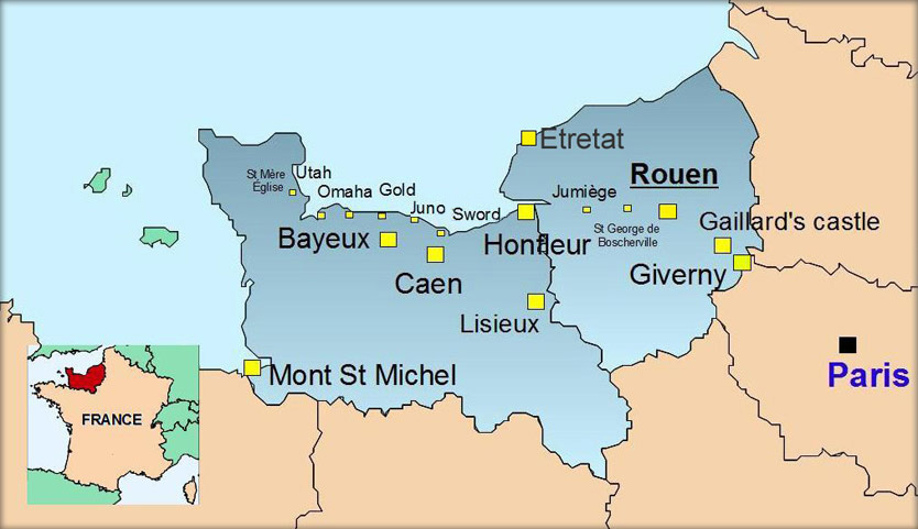 Map of normandy france